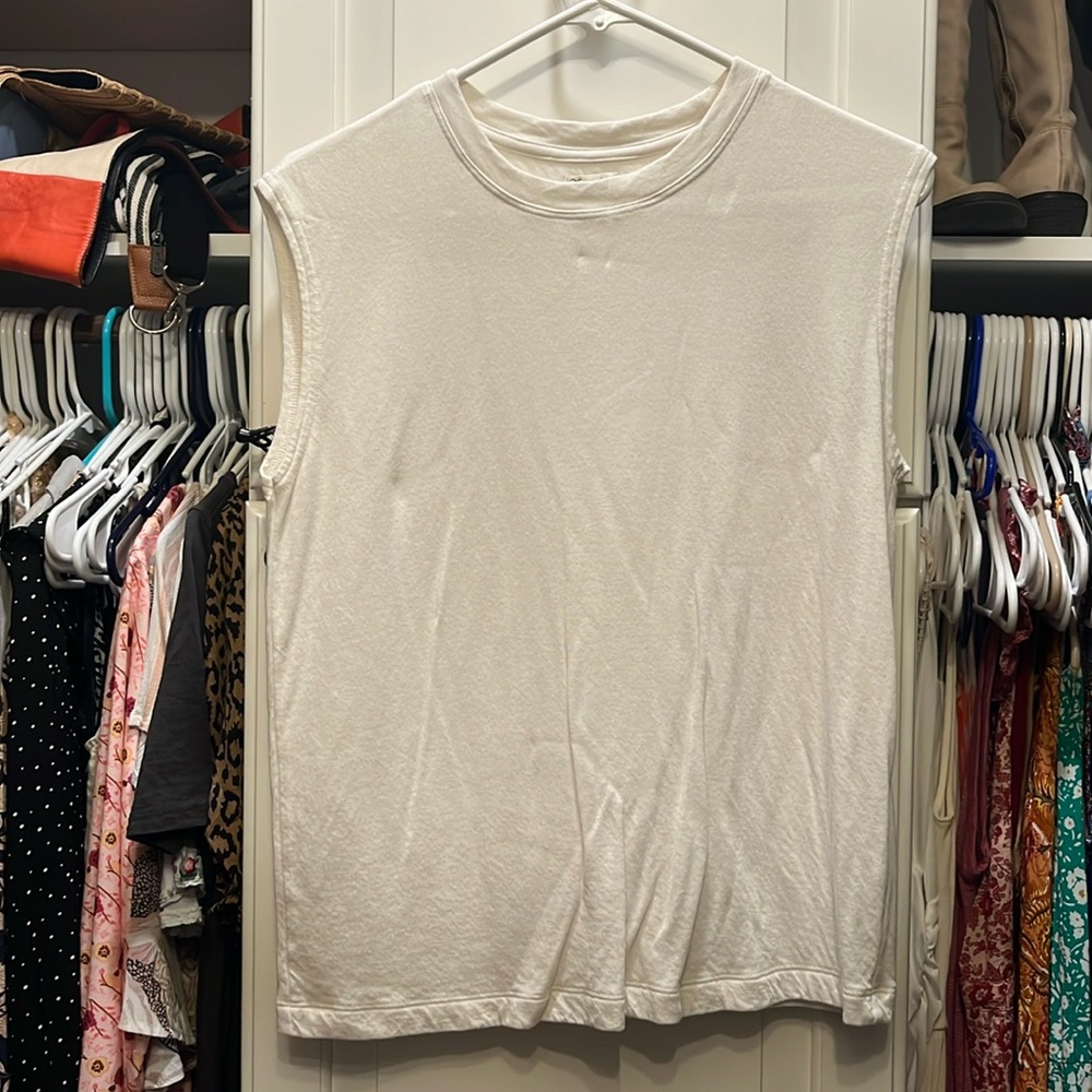 Faherty muscle tank cream winter white sz s
